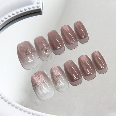 Bambus Katteøje Tryk på Negle Medium Firkantede Kunstige Negle Blank Akryl Lim på Negle Genanvendelige Fuld Dækning Klistermærker til Kvinder DIY 