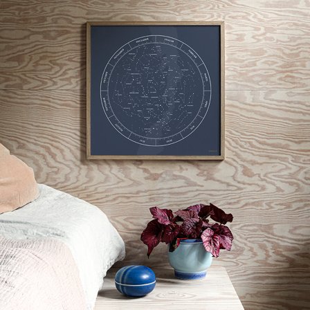 Plakat med Stjernebilleder i 50x50 fra Gehalt — Smukt stjernekort