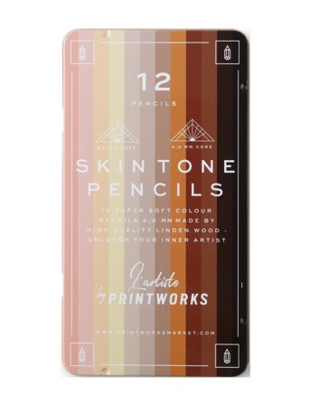 PRINTWORKS 12 Colour Pencils - Skin Tone - Multi/patterned - 10.5X 1.1X 19.0CM