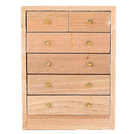 1:12 Nukkekoti 5-kerroksinen laatikkokaappi Minihuonekalut Puiset nukkekodin sisustustarvikkeet 5-kerroksinen laatikkokaappi