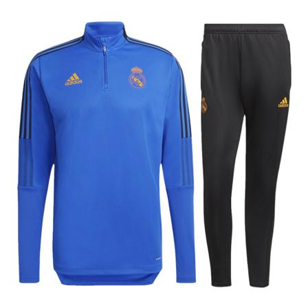 Adidas, Real Madrid Trainingspak Senior 2021-2022 Blauw, Heren, Maat:S