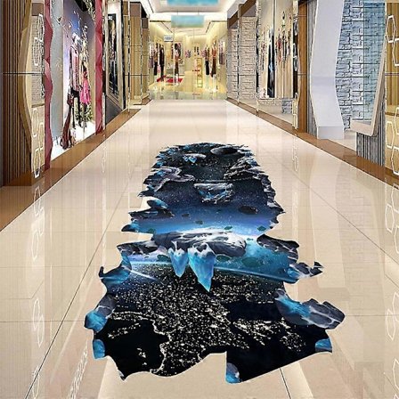 Planet galaxy Väggdekaler, Avtagbar Sticker, Planet galaxy 3D sovrum vardagsrum golvdekorationspasta Heminredning, badrum kök dörr dekorativ