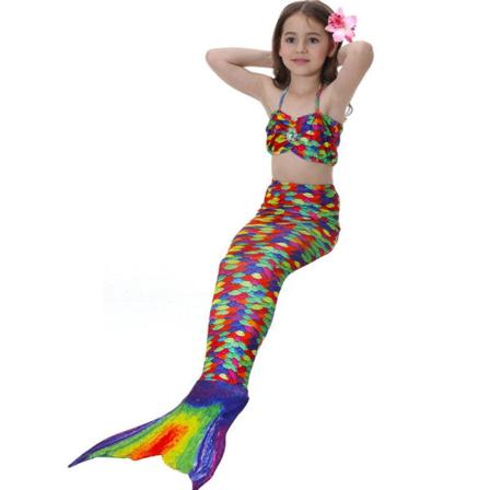 Lasten set / printed merenneito-uimapuku - Perfet Color fish scales 130CM