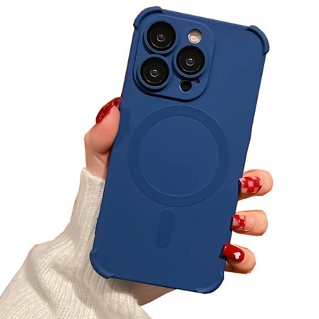 Silikonskal med Magnetiskt Stötskydd för Trådlös Laddning till iPhone 15 Pro Max