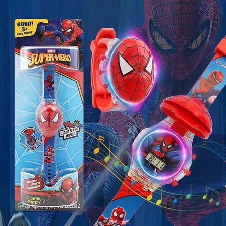 Blinkande ljus Musik Klocka Barnleksaker Pojkar Watch Marvel Avengers Luminous Clock
