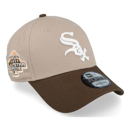 New Era - MLB Beige adjustable Lippis - Chicago White Sox Contrast World Series Patch 9FORTY Stone/Brown Adjustable @ Hatstore