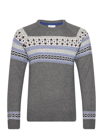 Heritage Jaqcuard Raglan Sweat Grey Lindbergh