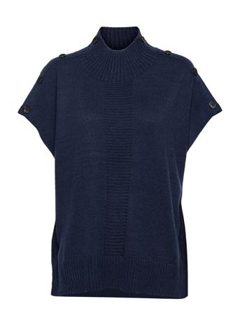 Nudarlene Button - Noos Vests Knitted Vests Navy Nümph