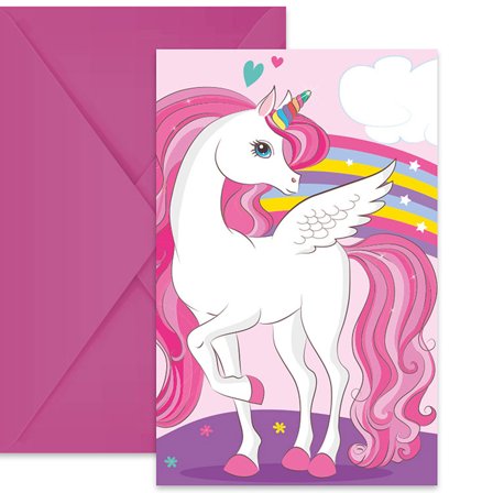 Unicorn Rainbow -kutsukortit 6 kpl