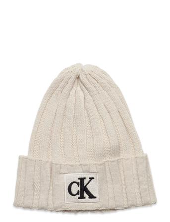 Monogram Rib Beanie Accessories Headwear Hats Beanies Grå Calvin Klein