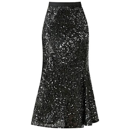 Kvinnors Sekvens Kjolar Glittrande Stretch Bodycon Midi Mermaid Kjolar