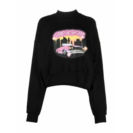 Msgm, Jersey Zwart, Dames, Maat:M