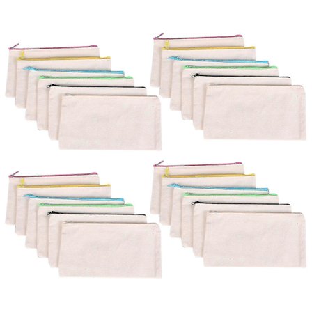 24 st Canvasväska, Pennväska, Canvas Kosmetikväska, Tom Canvas Kosmetikväska, Resväska[D]