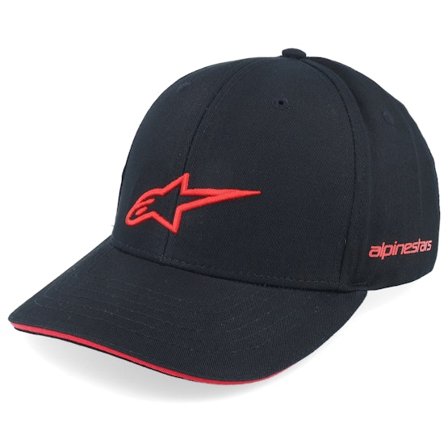 Alpinestars - Black adjustable Czapka Z Daszkiem - Rostrum Hat Black/Red Adjustable @ Hatstore
