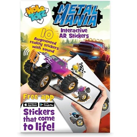 HOLO TOYZ METAL MANIA interaktiiviset tarrat 10 tarrat lisätyssä todellisuudessa äänellä