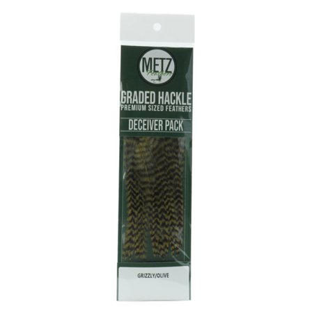 Metz Hackle Deceiver and Streamer Pack - Grizzly Olive
