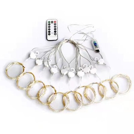 3*3m fjernbetjening timer USB kobbertråd lys LED gardin lyskæde juleferie rum dekoration lanterne guirlande lys