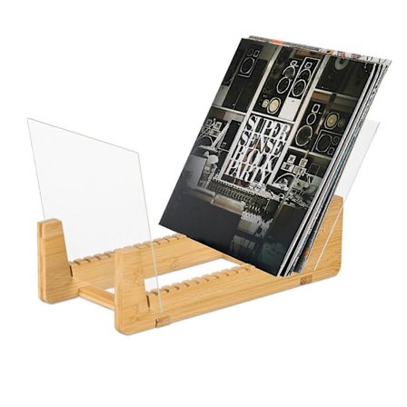 Vinyylilevyjen pidike, bambuteline 50 LP-levylle (Fww)