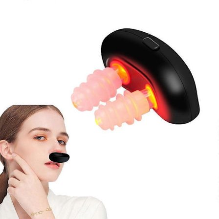 Näs-Fri Sinus Ljusterapi Enhet Komplett Set med Rött Ljus för Sinuslindring och Förstoppning - Svart