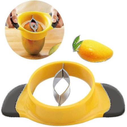 Mangoskærer i rustfritt stål - Ekstra stor mangokjernefjerner, ultraskarp mangokutter, skreller, splitter, pitter og deler