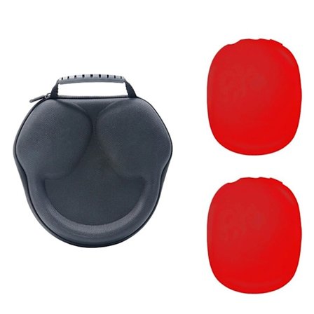 Airpods Max silikonisuojus + holkki - Punainen
