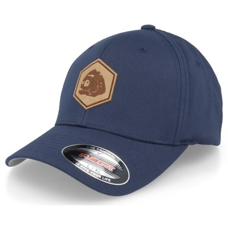 Skillfish - Modrá flexfit Kšiltovka - Piranha Skull Hex Patch Navy Flexfit @ Hatstore