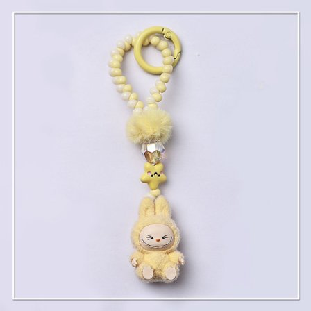 Ny sød lang række af stofperler nøglering vedhæng personlig sjov taske hængende mobiltelefonkæde taskeaccessories nej