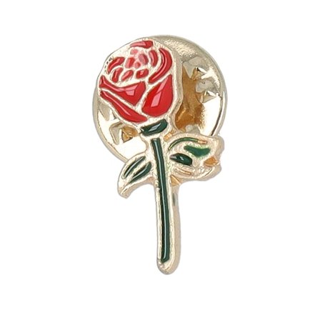 Cap Pins - Rojo Accesorio - Red Rose Metal Enamel Pin @ Hatstore