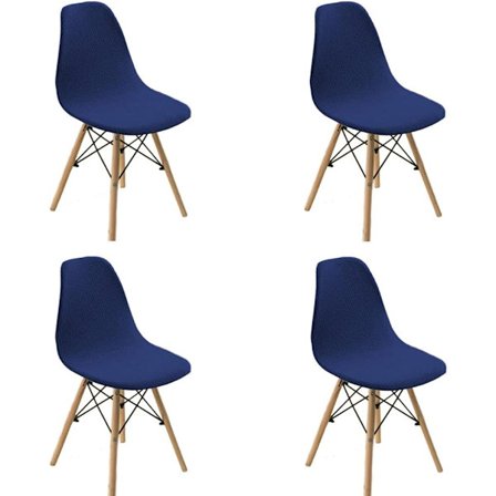 Pakke med 4 spisebordsstolebetræk Stof skalstolbetræk Strækbar stolbeskytter Dekoration Betræk til stue spisestue