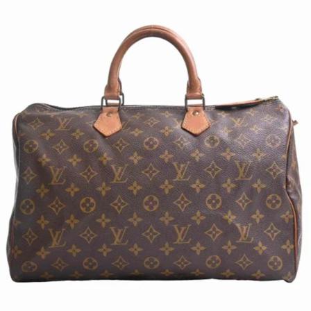 Louis Vuitton Vintage, Pre-owned Speedy 35 Monogram Handbag Bruin, Dames, Maat:ONE Size,leather