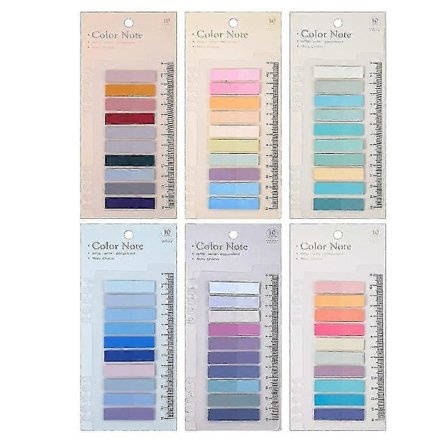 1200 stk. Klæbende Indeksfaner, Flytbare Filfaner Farvede Skrivbare Rektangel Bogmærker Med Lineal Til Sidemarkering