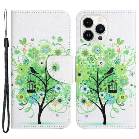 Wonderland iPhone 14 Pro Max Läppäkotelo - Vihreä Puu