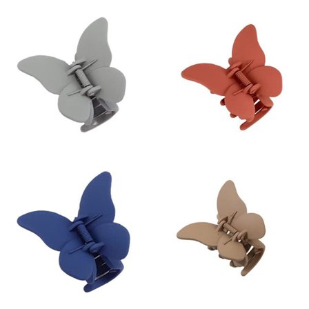 4stk Butterfly Hårklemmer Matte Hair Claw Clips F F