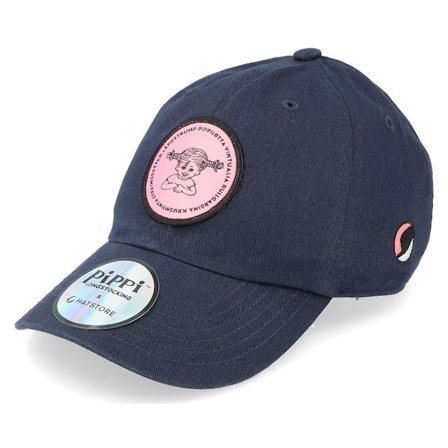 Pippi Långstrump - Blå unconstructed Keps - Kids Pippilotta Navy/Pink Dad Cap @ Hatstore