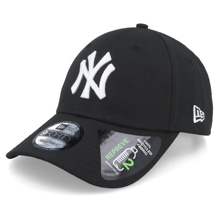 New Era - Negro adjustable Gorra - New York Yankees Repreve League Essential 9FORTY Black/White Adjustable @ Hatstore