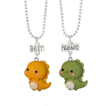 2 ST BFF Koala Magnetiskt Hängsmycke Halsband, Regnbågsfärgad Koala Dinosaurie Djur Hängsmycke Halsband Kvinnor Flickor Vänskap Minnes Bästa Vän 