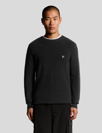 Lyle & Scott Engineered Rib Crew Neck - Black - M