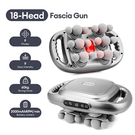 42-Heads Fascia Gun Högfrekventa vibrationer Kroppsmassagepistol Rygg- och midjamassör Nacke Skuldermassager Muscle masajeador