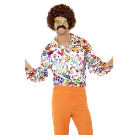 Smiffys Herr 60-tals Groovy Skjorta M Flerfärgad