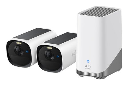Eufy Anker EufyCam 2x E40 overvåkningskamera (HomeBase S380) 2K QHD med MaxColor Vision , SolarPlus 2.0, intelligent identifikasjon, IP66