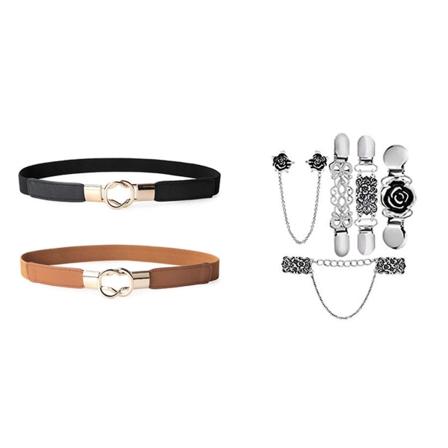 5-pakks sett med strikkegenser-sjal-klips, retro krageklips