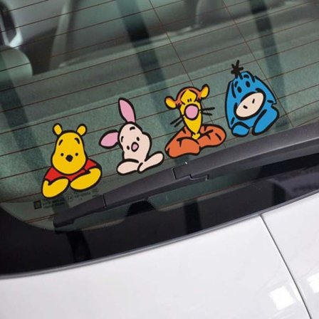 Bilklistermärke Nalle Puh täcker repor 2 st