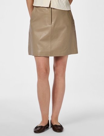 YAS Yaslyma Hmw Leather Skirt Noos - Beige - 40