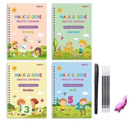 Återanvändbar Övningsbok för Skrivning - 4 St i Ett Set Multicolor