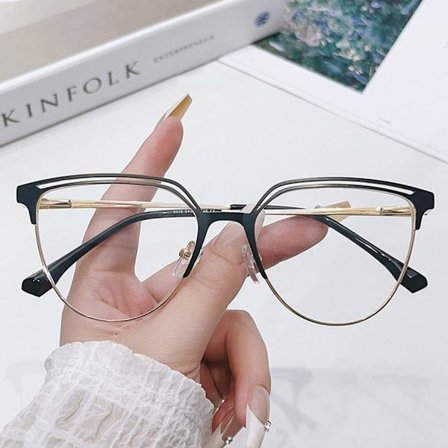 Anti-Blue Light Briller Firkantede Briller SVART GULL SORT GULL