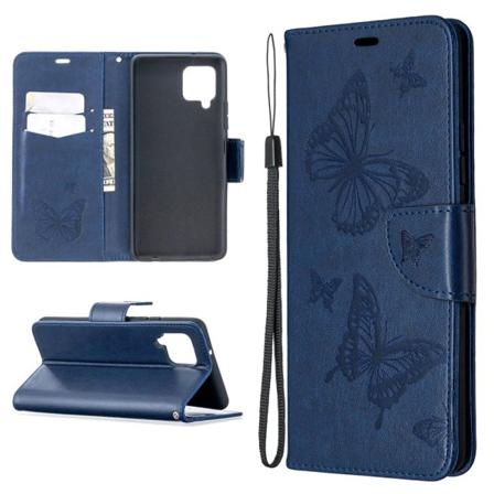 Samsung Galaxy A42 - Läder Fodral Med Tryck - Mörk Blå Darkblue Mörk Blå