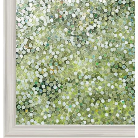 (45x200cm) Elektrostatisk Vinduefilm, Privatlivsbeskyttelse, Cirkelmønster Vinduefilm til Hjem Soveværelse Kontor Badeværelse