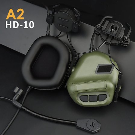 Tactical Airsoft Headset Jakt Skytte Headset Militär Hel A2
