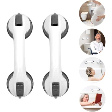 Suction cup -kahvat senioreille, 2 kpl suihkukahvan imukuppia, tartuntakahvat suihkuun ilman porausta