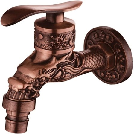 Utomhuskran Trädgård Bibcock Kran Balkong Bricka Mopp Kran Vintage Stil Zinklegering 1/2" Gränssnitt